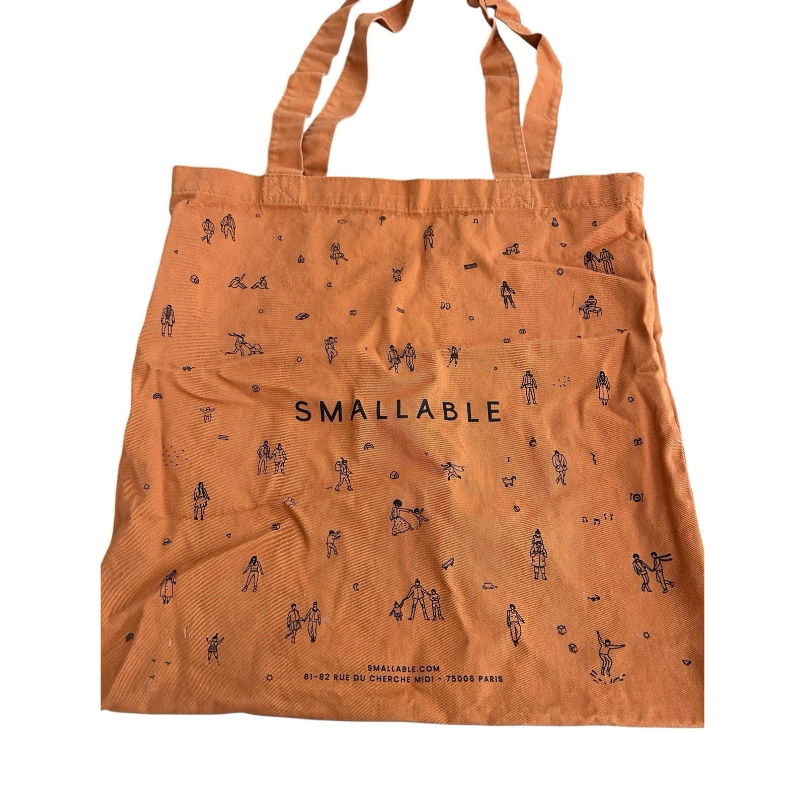 Smallable Limited Edition Orange Tote Bag From Paris 16x15 Organic Cotton — image 7 of 7
